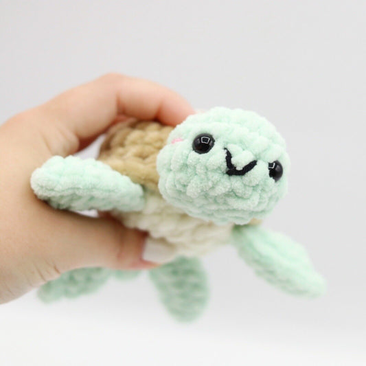 Handmade crochet plush turtle toy